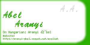 abel aranyi business card